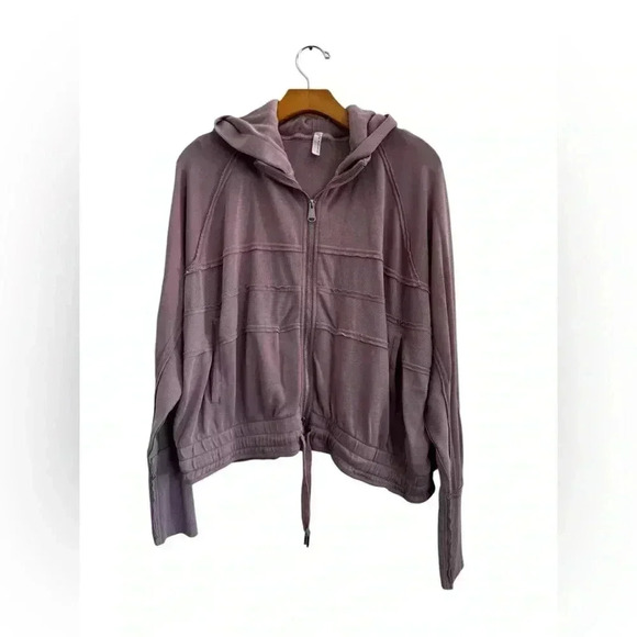 Free People Movement Trekking Out Full Zip Hoodie Sweatshirt, Mauve Pink - M - Picture 4 of 16